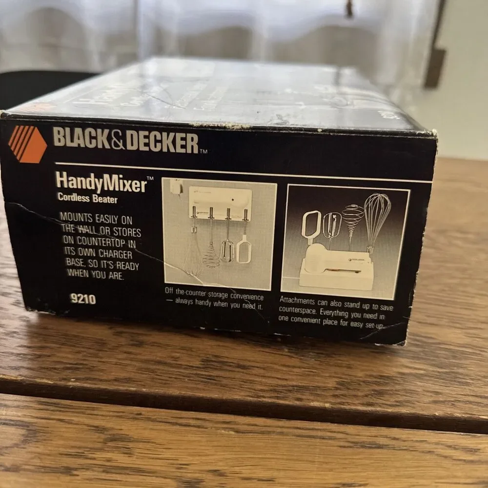 Black & Decker Handy Mixer Cordless Beater compact Wall Mount  New Open Box